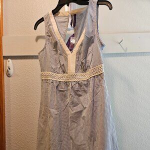 Seraphine Size Small 4 Maternity Dress NWT pinstripe & lace